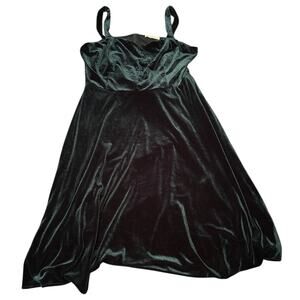 Belle Poque Velvet Dress Green Size 2XL Sleeveless Mini